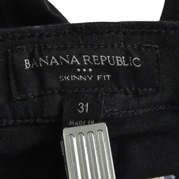 Banana Republic Factory  Mid Rise Coated Skinny Jeans Black Size 31 - Picture 7 of 11